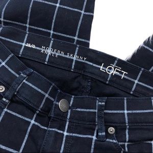 Ann Taylor Modern Skinny Ankle  Windowpane Jeans